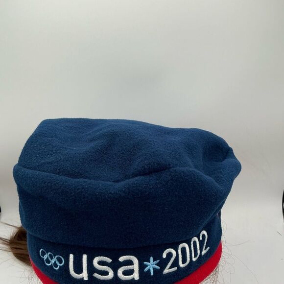 ROOTS 2002 Official Team USA Beanie Salt Lake Winter Games Fleece Beanie Hat - Picture 2 of 6